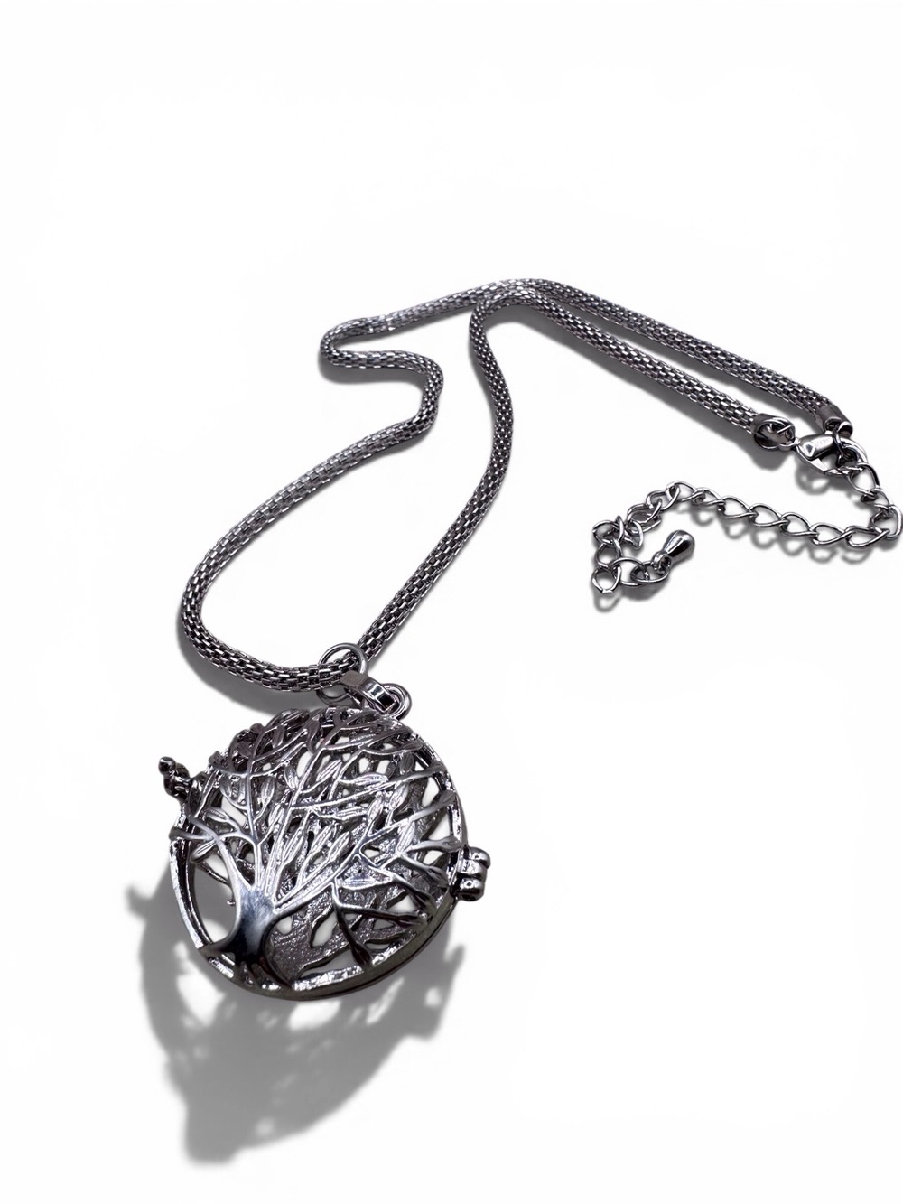 Silver Tree of Life Locket Necklace - Women Jewelry - Picture 7 of 9